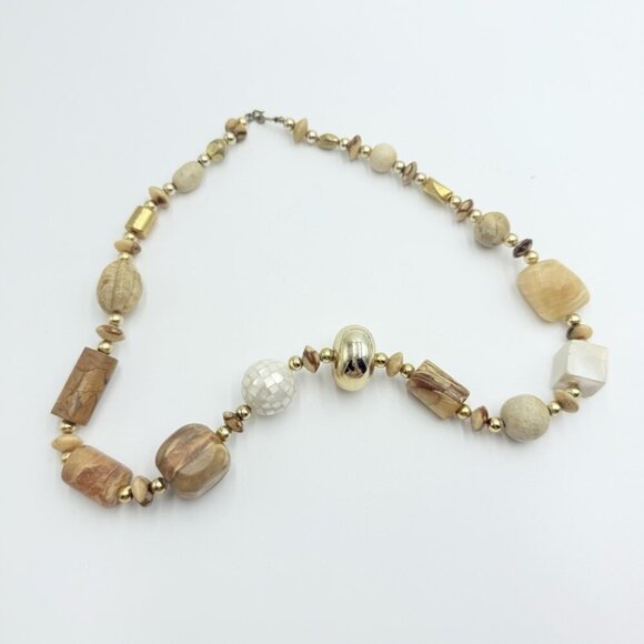 Himalayan Nepalese Indo Tibetan Chunky Beads MOP Agate Necklace - Picture 4 of 10